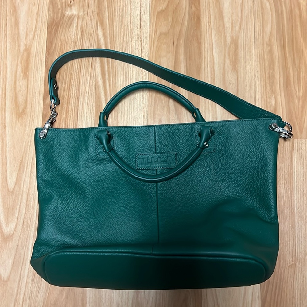 M.I.L.A. Green Leather Tote Bag